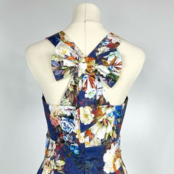 Sinequanone Floral Fit Flare Bow Dress Sz 6 Coquette Romantic Cottage Graduation - Picture 3 of 13